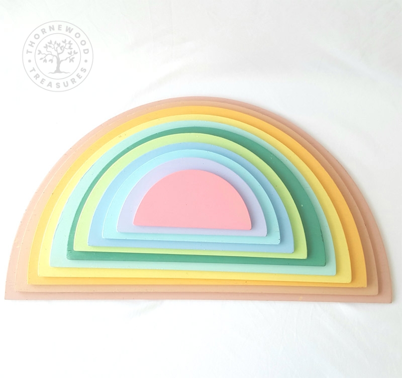 Rainbow Half Circles – Pastel